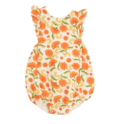 Marigold Swirl Sunsuit Orange