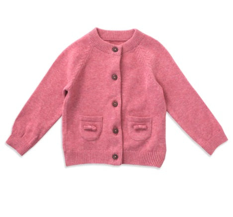 Milan Heather Knit Button Cardigan - Rose Heather