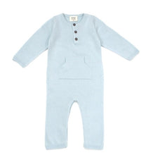 Load image into Gallery viewer, Milan Knit Kangaroo Pocket Coverall -Sky Blue