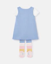 Load image into Gallery viewer, Miya Organically Grown Cotton Pinafore Dress Set - Blue Horse