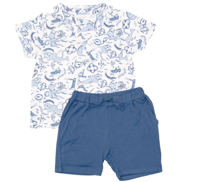 NAUTICAL NOTEBOOK Polo Shirt & Short Set