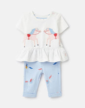 Load image into Gallery viewer, Olivia Organically Grown Cotton Jersey Top and Trouser Set  - White Animals
