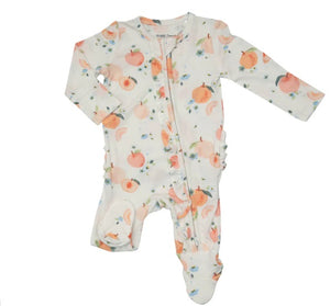 PEACHES 2-Way Ruffle Back Zipper Footie