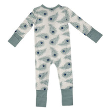 Load image into Gallery viewer, PEACOCK FEATHER 2-Way Zipper Romper