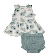 Load image into Gallery viewer, PEACOCK FEATHER Peplum Tank &amp;  High Waist Bloomer