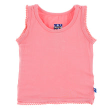 Load image into Gallery viewer, Solid Scalloped Edge Tank in Strawberry