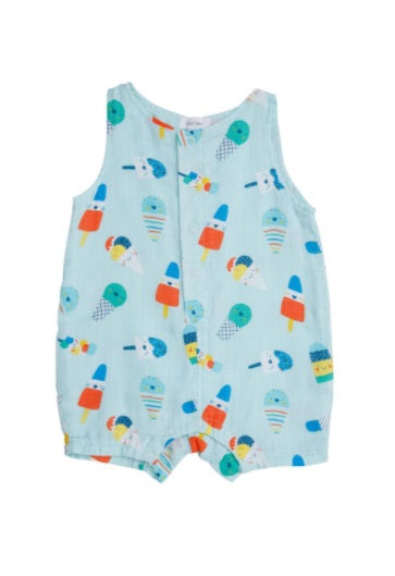 Popsicles Slvless Romper Blue