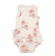 Load image into Gallery viewer, RIB PINK LILIES Ruffle Tank Bubble