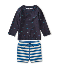 Load image into Gallery viewer, Rash Guard Baby Swim Set - Sardines in Indigo