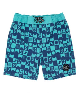 Retro Surf Boardshort - Aqua Sea