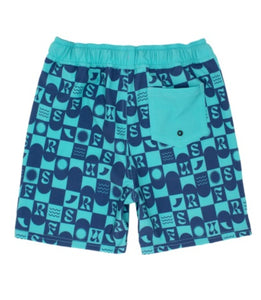 Retro Surf Boardshort - Aqua Sea