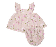 Load image into Gallery viewer, SOUTHERN MAGNOLIAS Butterfly Sleeve Pinafore Top &amp; Diaper Cover