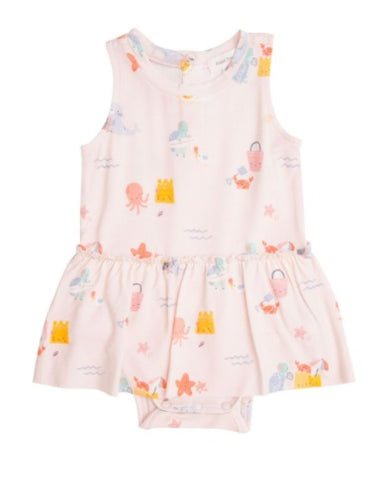 Sandcastles Bodysuit with Skirt Pink