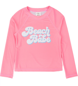 Beach Babe Rash Top - Flamingo Pink