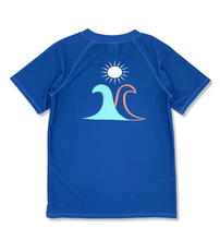 Load image into Gallery viewer, Twin Peaks S/S Rash Top - Seaside Blue