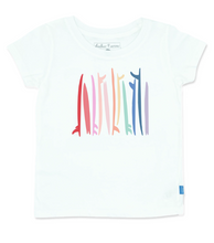 Load image into Gallery viewer, Rainbow Surf Everyday Tee - White