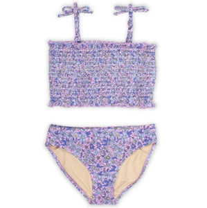 Smocked Bikini - Purple Ditsy Floral