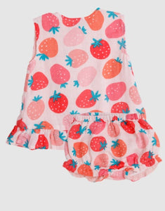 Strawberries Ruffle Top and Bloomer