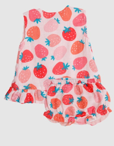 Strawberries Ruffle Top and Bloomer
