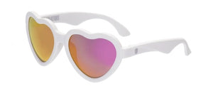 The Sweetheart - Wicked White Heart Shaped With Polarized Pink Mirror Lens