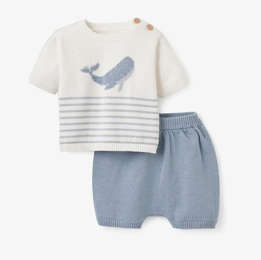 Whale Striped Short Set Knit