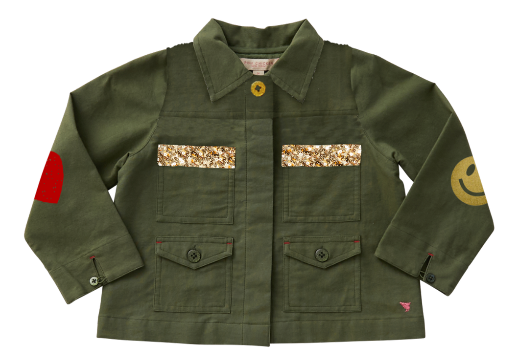 Girls Army Jacket - Four Leaf Clover