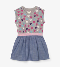 Load image into Gallery viewer, Multicolour Hearts Elastic Waist Dress - Sulocana