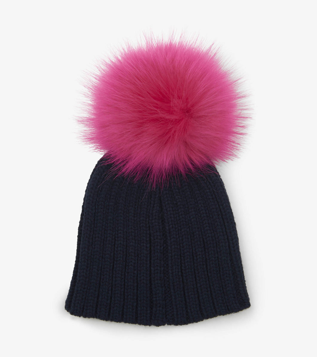 Pink Pom Pom Winter Hat