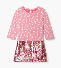 Load image into Gallery viewer, Quilted Hearts Sequin Shift Dress