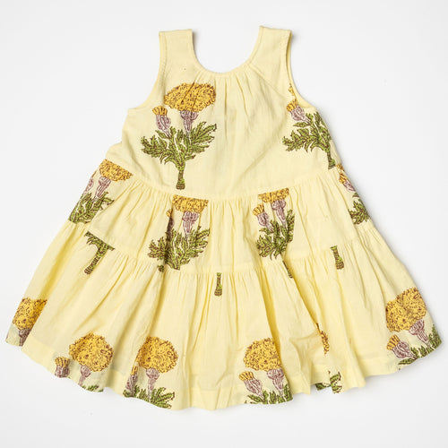 Girls Eloise Dress - Yellow Marigold