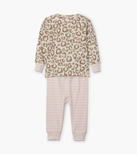 Load image into Gallery viewer, Painted Leopard Organic Cotton Baby Pajama Set - Cami Lace