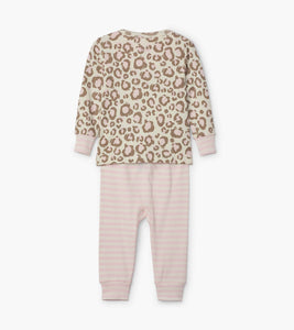 Painted Leopard Organic Cotton Baby Pajama Set - Cami Lace
