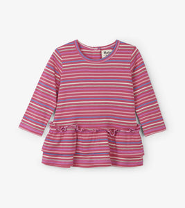 Rainbow Candy Stripe Baby Layered Dress
