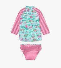 Load image into Gallery viewer, Tropical Mermaids Rashguard Set - Aruba Blue