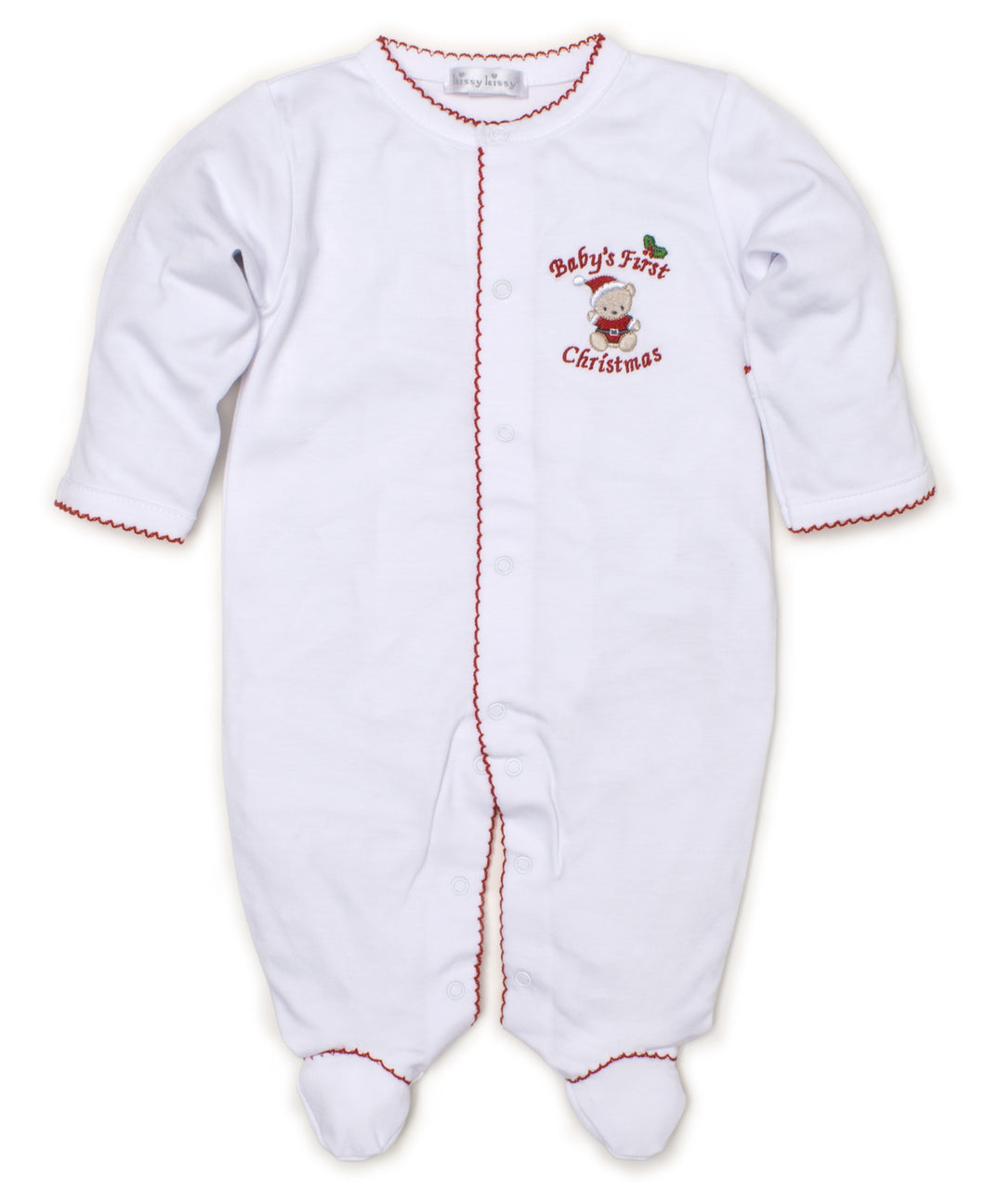Baby's First Christmas 19 Footie - White/Red