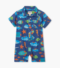 Load image into Gallery viewer, Bright Fish Baby Woven Romper - Navy