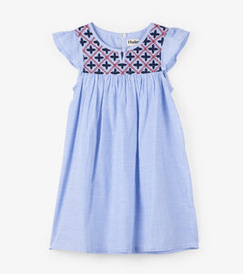 Nautical Stripes Embroidered Dress