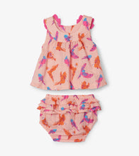 Load image into Gallery viewer, Chirpy Budgies Baby Flowy Tank Bloomer Set - Impatiens Pink