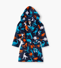 Load image into Gallery viewer, Silhouette Dinos Fleece Robe