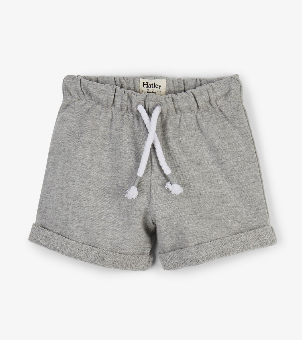 Grey French Terry Baby Shorts - Athletic Gray