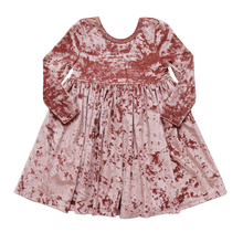 Load image into Gallery viewer, Girls Steph Dress - Crushed Mauve Velvet