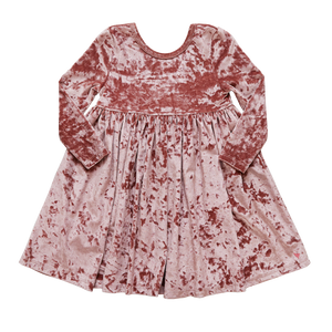 Girls Steph Dress - Crushed Mauve Velvet