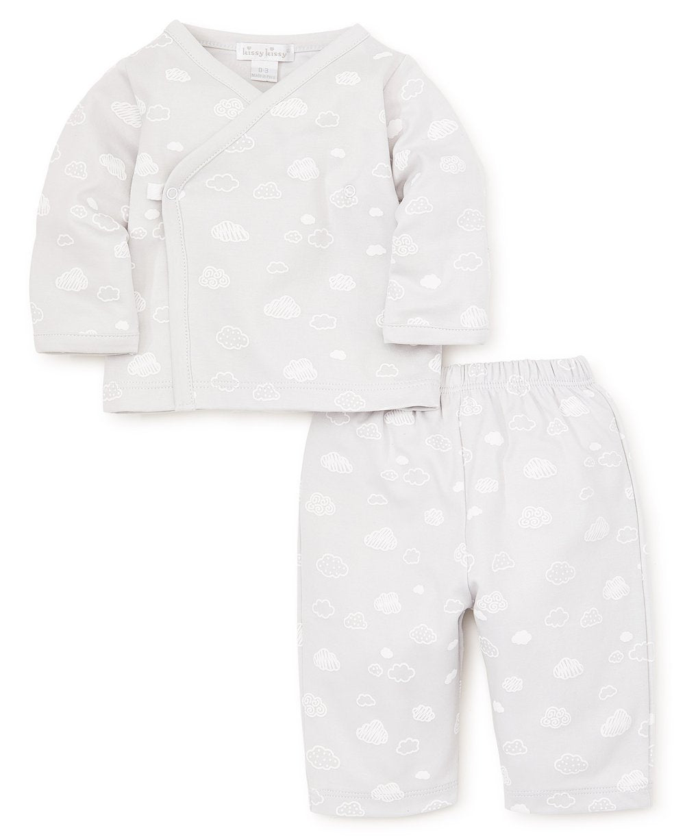 Cotton Clouds Pants Set in Silver