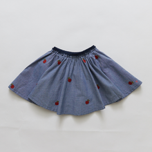 Load image into Gallery viewer, Girls Gianna Skirt - Chambray Apple Embroidery