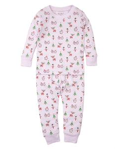 PJs Reindeer Fun Pajama Set Snug PRT - Pink