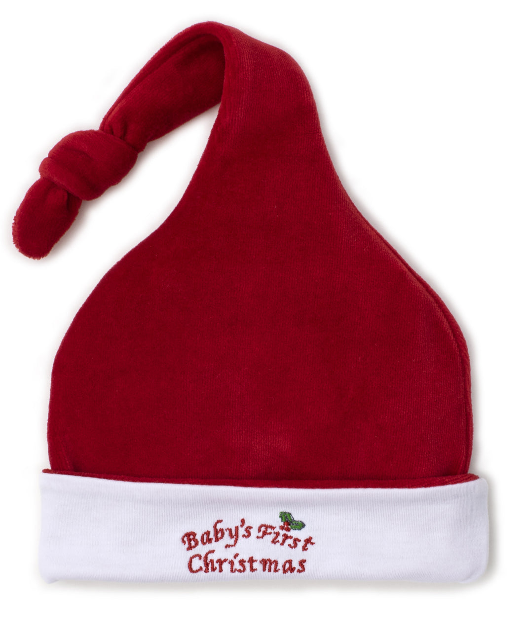 Baby's First Christmas 19 Velour Stocking Hat - Red