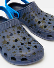 Load image into Gallery viewer, JNR Poole Easy Slip On Clog With Backstrap - Navy Stars