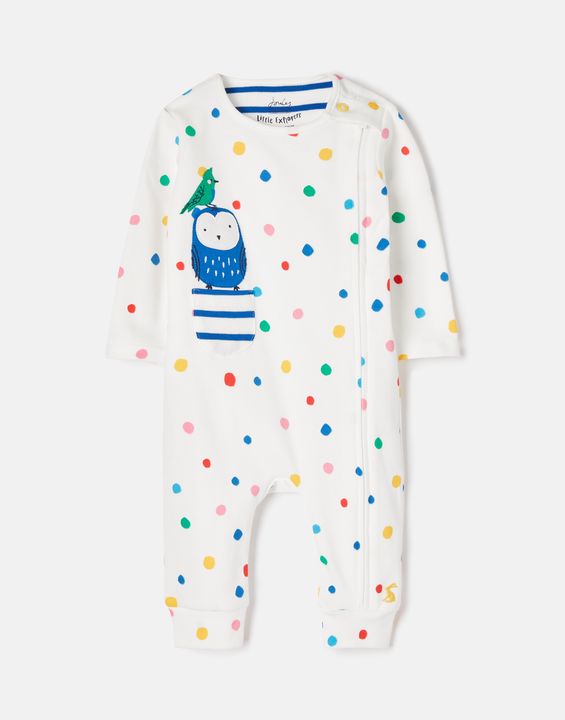 Nursery Winfield Organically Grown Cotton Artwork Romper - Owl Spot