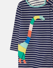 Load image into Gallery viewer, Winfield Organically Grown Cotton Artwork Romper - Navy Stripe Dino