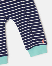 Load image into Gallery viewer, Winfield Organically Grown Cotton Artwork Romper - Navy Stripe Dino